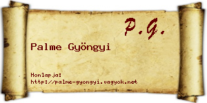 Palme Gyöngyi névjegykártya